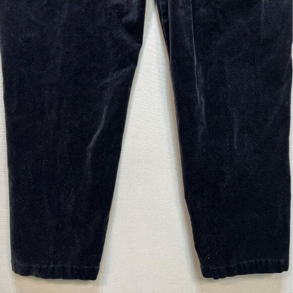 Lands End Womens Velvet Tapered Pants Size 12 Black High Rise Crop Casual Y2K - Picture 10 of 10
